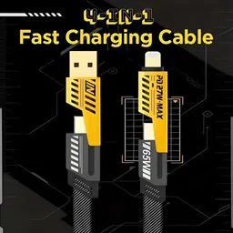OSM USB Type C Cable 1 m Braided 4 in 1 65W Fast Charging Cable Compatible for i-phone & Android with MFI Certified DC121 image 3