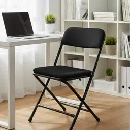 mlu Modern Black Folding Chair for Home Office, Study, or Dining Chair image 1