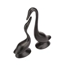 voidrop Couples Swan Kissing Bird Black Aluminium Figurine image 5