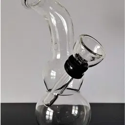 richaa creation 5 Inch Bend Clear Glass Smoking Water Pipe Beer Bong Funnel-picture-11
