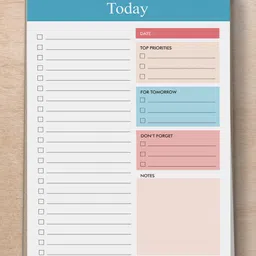 zaslan To-Do List Notepad Blue A5 Note Pad Ruled 108 Pages-picture-27