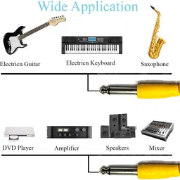 imaashi 6.35mm Guitar Cable 1/4 Inch TS Mono Instrument Cable Male to Male Single Angled TS Patch Cable image 2