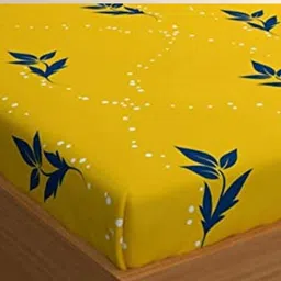 truebuy 310 TC Cotton Double Floral Fitted (Elastic) Bedsheet image 3