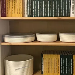 Textile and Beyond White & Grey 3 Pieces Jute Tote Basket image 5