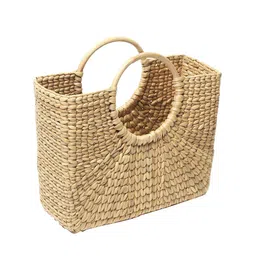 HABERE INDIA Beige Multipurpose Eco Friendly Dry Grass Storage Straw Fruit Basket image 5