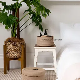 Textile and Beyond Brown 2 Pieces Jute Tote Basket image 4