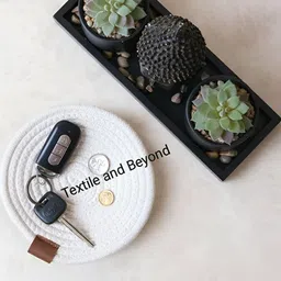 Textile and Beyond White & Brown 2 Pieces Jute Tote Basket image 5