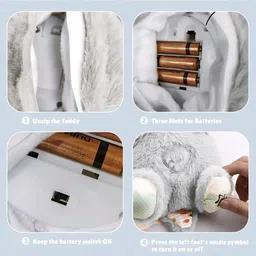 zenex store Breathing Teddy Bear Soft Plush Toy Realistic Motion Soft and Cute Stuffed Teddy - 30 cm image 2