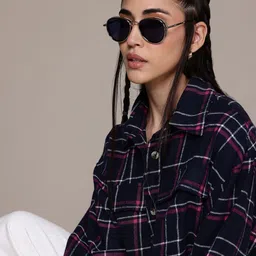 roadster Women Oversized Fit Checkered Casual Shirt-picture-35