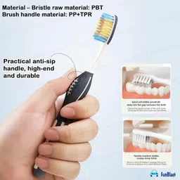 funblast Tooth Brush Set - Toothbrush for Adults, Medium Bristles for Sensitive Teeth Medium Toothbrush image 5