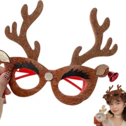 tlismi Cute Antler Glasses with Bells & Glitter Nose Christmas Party Goggles Hanging Ornaments Pack of 1-picture-39