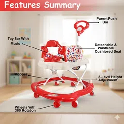bravetot Musical 3-in-1 Walker With Parent Rod image 3