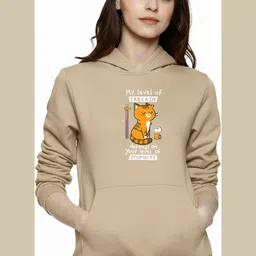 adam white Women Full Sleeve Graphic Print Hooded Sweatshirt image 1