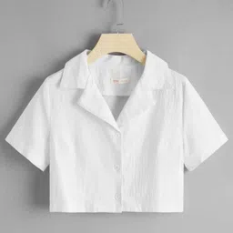 indicare Women Regular Fit Solid Cut Away Collar Casual Shirt-picture-12