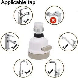 perizone 360 Degree Rotating Water-Saving Sprinkler, 3-Gear Head Nozzle Splash-Proof Faucet Shower Rise image 4