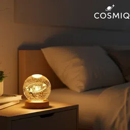 cosmiq 3D Engraved Galaxy Crystal Ball Lamp with Warm LED Light Solar System Night Lamp Night Lamp image 5