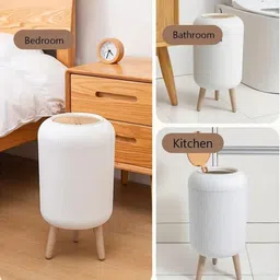 mikey Plastic Dustbin (White) Plastic Dustbin image 3