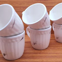 laghima jadon Pack of 6 Ceramic Coffee/Tea/Chai Cup Beautiful Stylist Latest Design 130ML (White & Chocolate) image 4