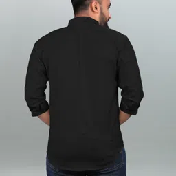 silverbuck Men Regular Fit Solid Spread Collar Casual Shirt image 2