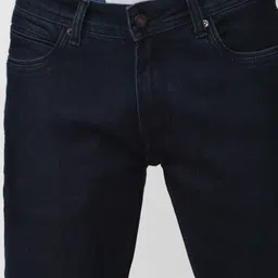 peter england Men Slim Mid Rise Dark Blue Jeans image 5