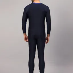 vector x Full leg Length Costume For Multipurpose Wear for DivingI CyclingI Aerobics Self Design Men Swim-dress Dark Blue Swimsuit image 3