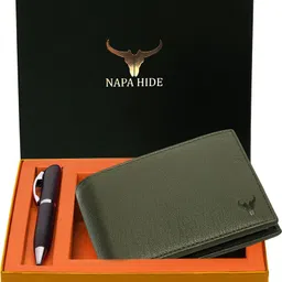 napa hide Men Green Genuine Leather RFID Wallet - Regular Size-picture-17