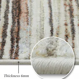 obsessions Brown and Cream Abstract 4x6 Feet Machine Made Carpet image 3