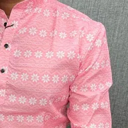 balkrishna creation Men Solid Cotton Blend Straight Kurta image 3