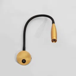 shree kala home decor Modern Brass Finish LED Wall Mounted Reading Spotlight with Flexible Gooseneck image 2