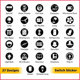 arnema 1.5 cm Switch Sticker For Electric Board Appliances Including 27 Designs, Self Adhesive Sticker image 5