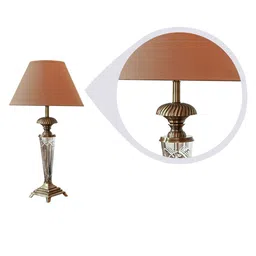 kapoor lampshades Beige Fabric Shade Table Lamp with Gold Base image 5