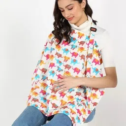 vindabrity Soft Cotton Feeding Cloak/Apron Blue Rose with Leaf Design Feeding Cloak-picture-38