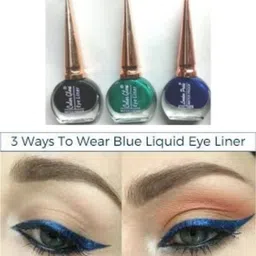 Liquid Long Lasting Waterproof Eyeliner Blue, Black , Green(Pack of 3) m1 20 ml-image-1