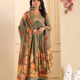 aaraas Women Muslin Kurta Pant Dupatta Set-picture-10