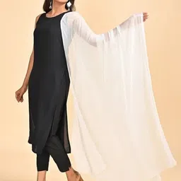 xpant Chiffon Solid White Women Dupatta image 2