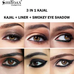 shryoan Secret True Eyes Kajal, Matte Finish, Ultra Sleek & Creamy Kajal | Waterproof image 2