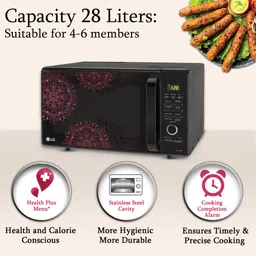 lg 28 L Healthy Heart Recipes, Diet Fry and 360 Motorised Rotisserie for crispy and tasty bar-be-que recipes, Charcoal Convection Microwave Oven image 2