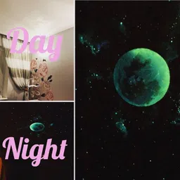 jayp enterprises 30 cm Galaxy of Stars with Decorative Moon Radium Night Glow wall stickers kids Gift Glow in the Dark Sticker image 3