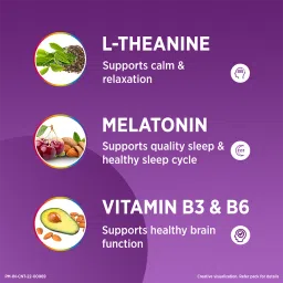 Centrum Sleep & Refresh - 30 Gummies|Melatonin, L-Theanine, Vitamin B3,B6 support Restful Sleep & Relief from Stress(100% Veg) image 3