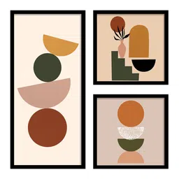 art street Classic Motif Engineered Wood Framed Abstract Art Prints (Set of 3) image 2