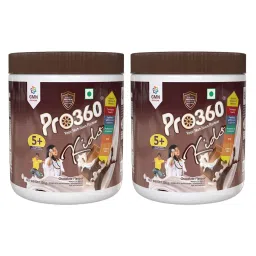Pro360 Kids Protein Powder Child Nutrition & Health Drink Supplement for Growing Children, Improves Growth and Active Strong Kids – (250+250)g Chocolate Flavor - Pack of 2-image-3