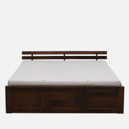 woodsworth from pepperfry Brakel Sheesham Wood King Size Bed In Provincial Teak Finish With Hydraulic Storage image 5