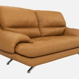 durian Clarkson Leatherette 3 Seater Sofa in Camel Brown Colour image 3