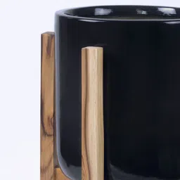 harla arts Gleaming Stars White Porcelain Floor Planters With Stand image 4