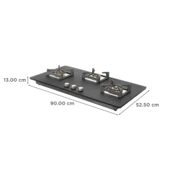 FABER Bella HT903 Glass Top 3 Burner Automatic Hob (Flame Failure Device, Black) image 2