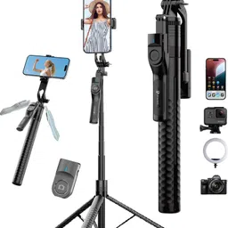 RETRACK K50 1.9m Extendable Selfie Stick Stand Live Streaming on the Ground Single Clip Tripod-picture-15