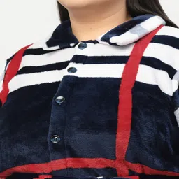 Multicolor Printed Woolen Women Bath Robe With Belt (XXL) By Klotthe image 5