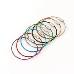 kidultz Wire PVC Overcoated cables Stainless Steel Pendant Circle EDC Tool Key Holder Loops for Hiking, Hanging Luggage Tags, Keys and Heavy Duty Luggage Tags Loops - Pack of 10 image 2