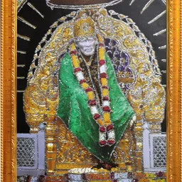 sunframing Sai baba photo frame with laminated sheet . size [ 5x7 inch ] Religious Frame image 1