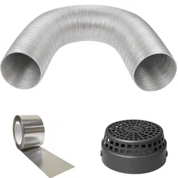 ampereus 4 inch Chimney Pipe with Length of 10 Feet along with Cowl and Tape Hose Pipe 10 Feet Chimney Pipe Hose Pipe image 1